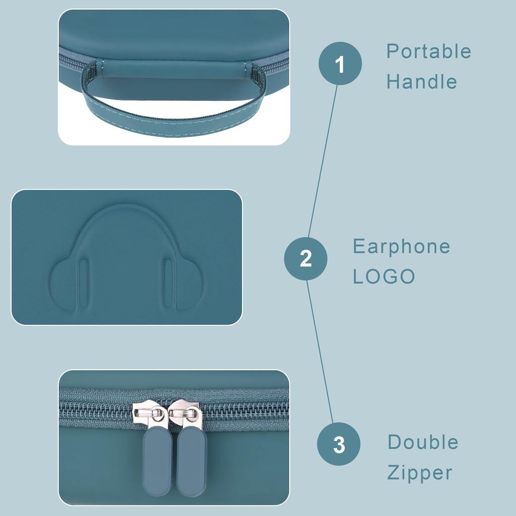 For Airpods Max Hard Portable Over Ear Headphone Carrying Case, Wireless Headpho