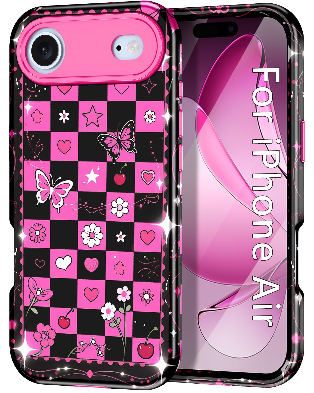 Air Case 6.5 Inch 2025,Marble Pattern 3 In 1 Heavy Duty Shockproof Full Body Rug