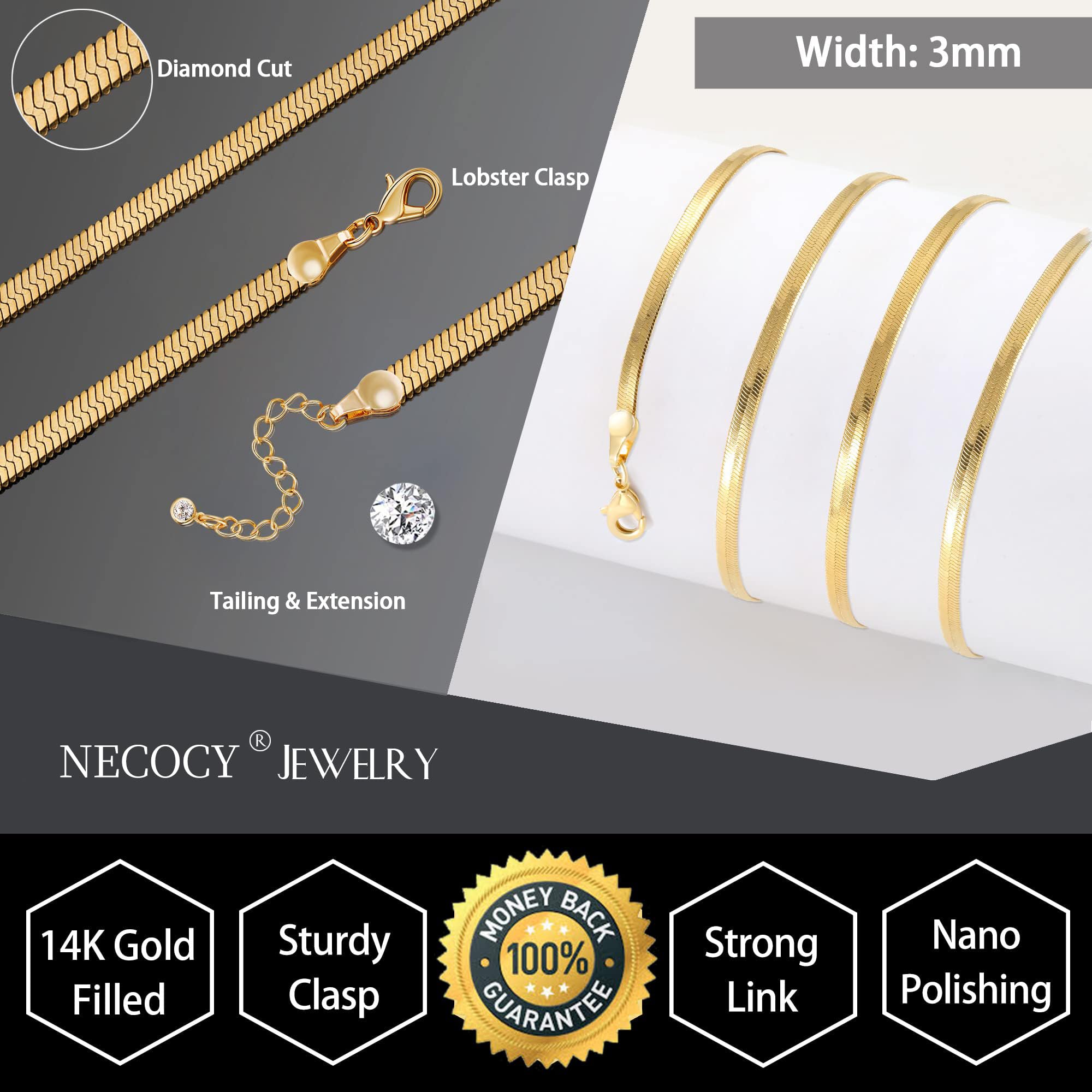 Gold Choker Necklace for Women, 14K Gold Plated Snake Chain Necklace, Dainty Her