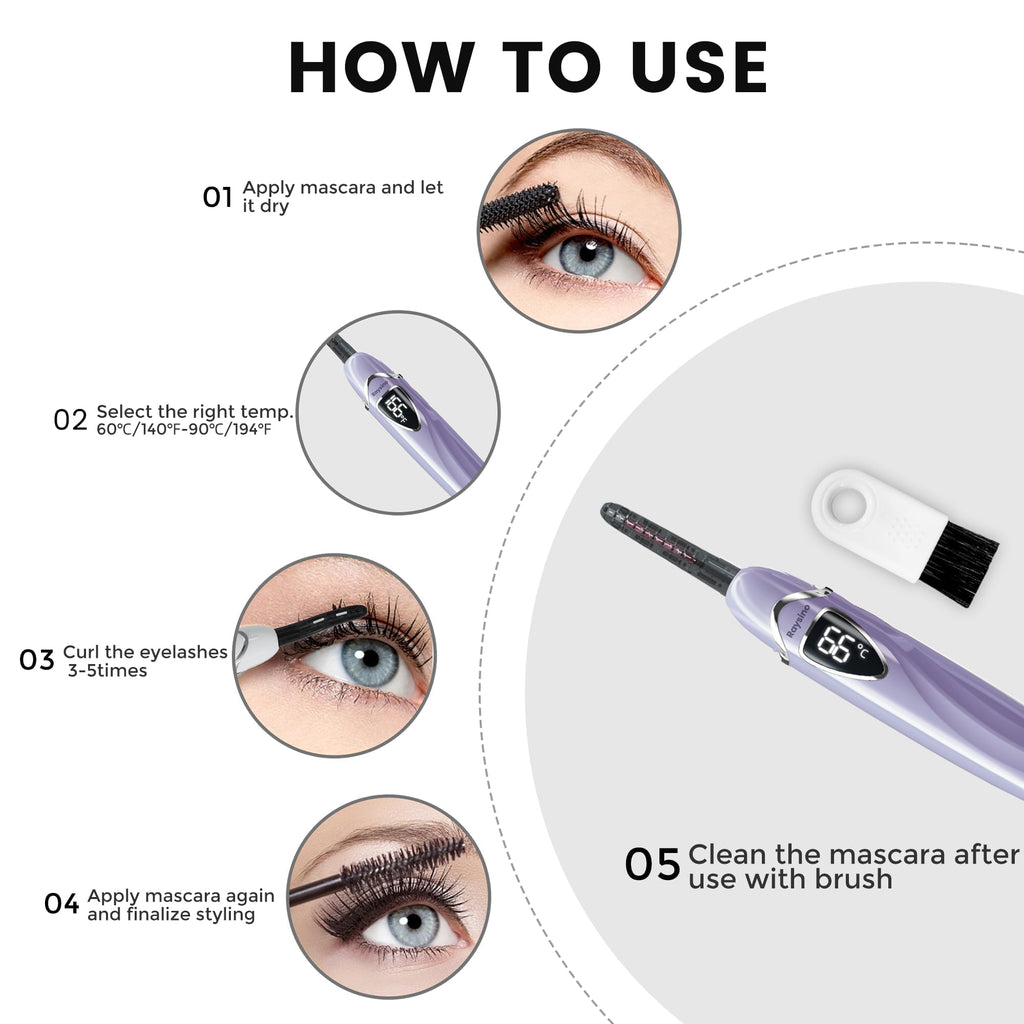 Eyelash Curler S600 Rechargeable — Heats in 8s, 24-Hour Lasting Curl for Natural