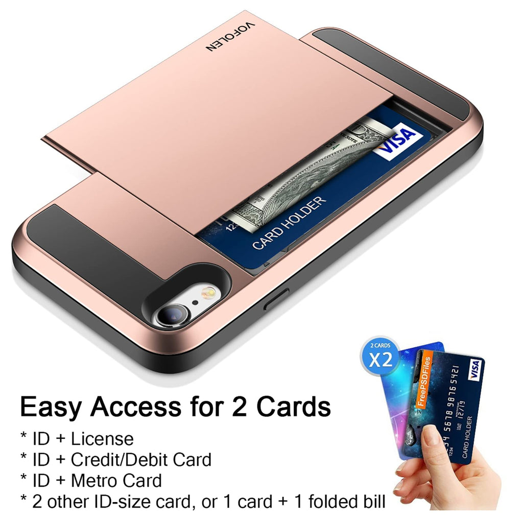Case for iPhone XR Case Wallet Card Holder Sliding Cover Credit Card Slot ID Poc