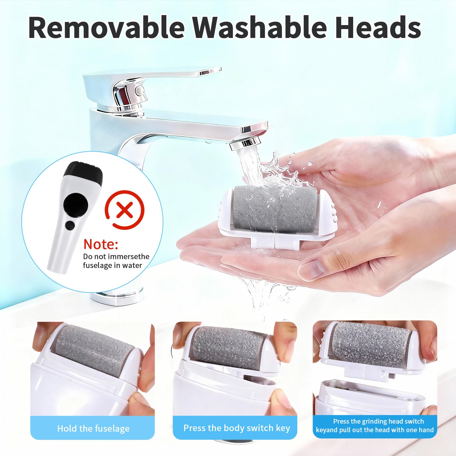 for Feet 2 Pack 1200mAh Rechargeable Foot Care Pedicure Tool with