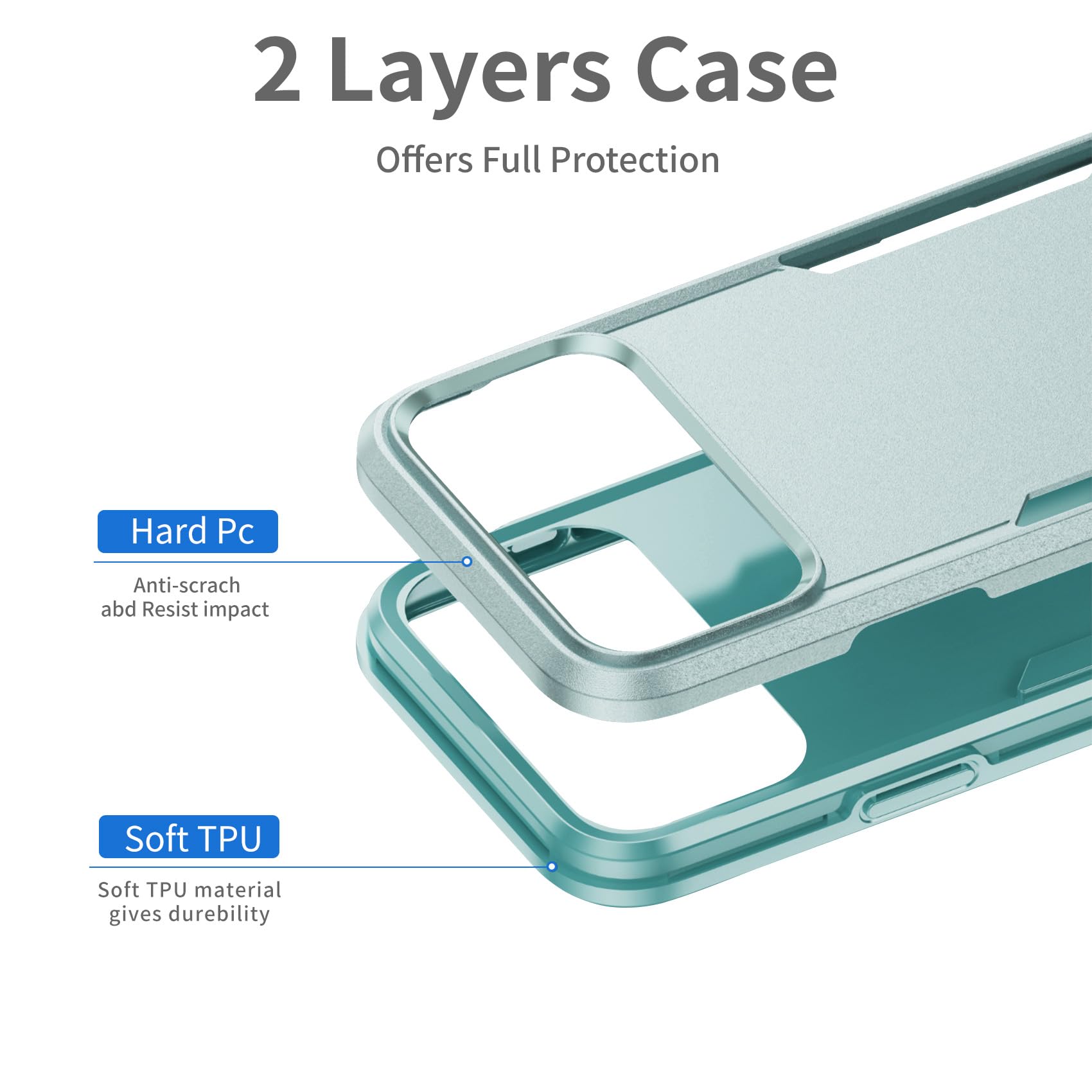 For Iphone 17 Pro Max Case, Dual Layer Heavy Duty Shockproof Protective Phone Ca