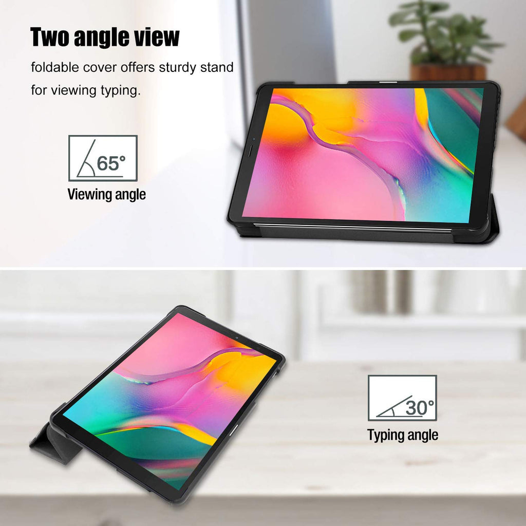 Slim Case for Galaxy Tab A 8-inch 2019 T290 T295, Light Cover Trifold Stand Hard