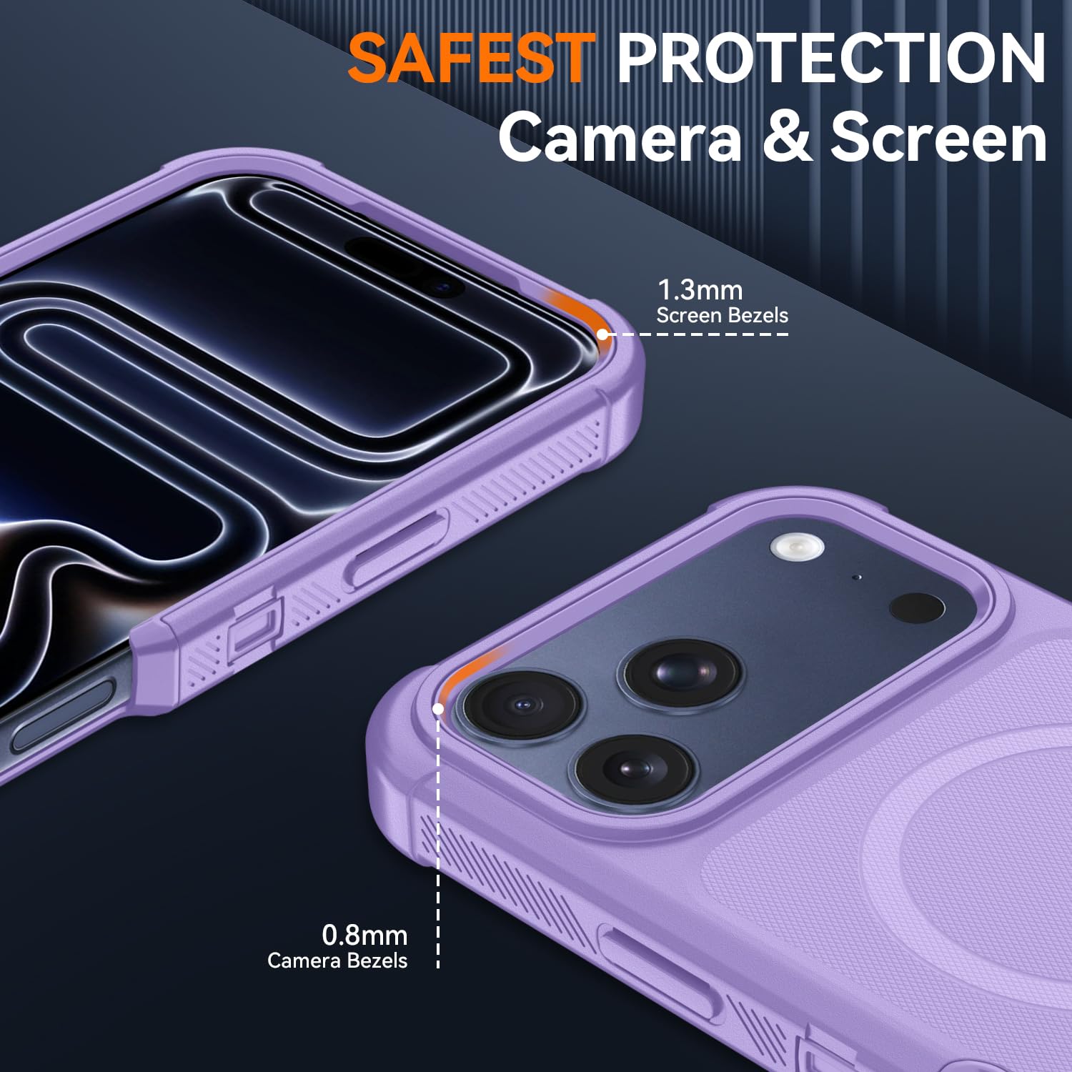 For Iphone 17 Pro Case, Magsafe, 3-Layer Heavy Duty Full-Body Cover, Military-Gr