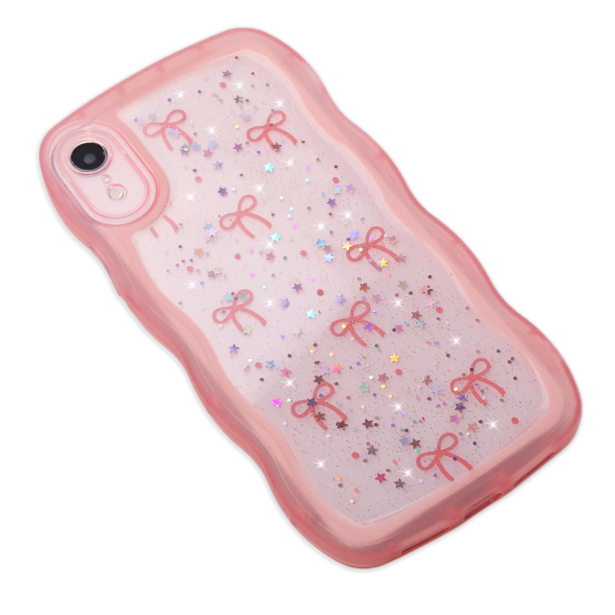 iPhone XR Case, Glitter Star & Curved Edge Handle Grip Design, Military-Grad