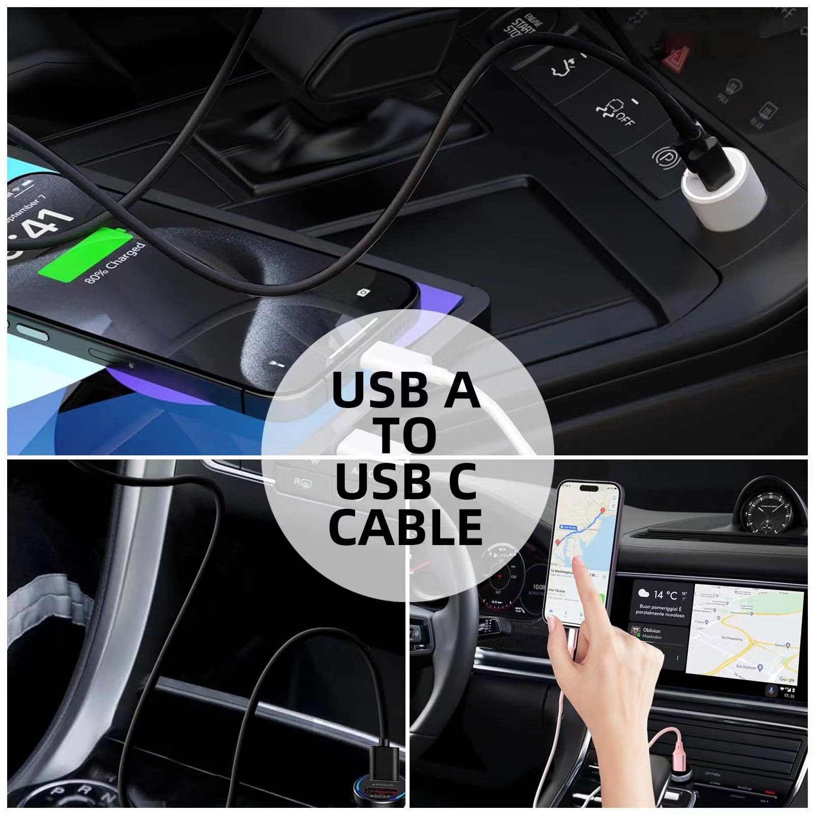 Cable Cord Iphone 16 17 Usb A To Usb C Cable For 17 Air/17 16 15 Pro Max ，Plus,