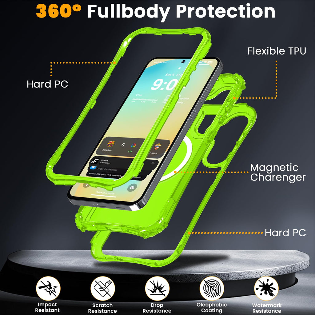 Samsung Galaxy S25 Fe Case Matte,2-Layer Durable Bumper [ Magsafe][Military Grad