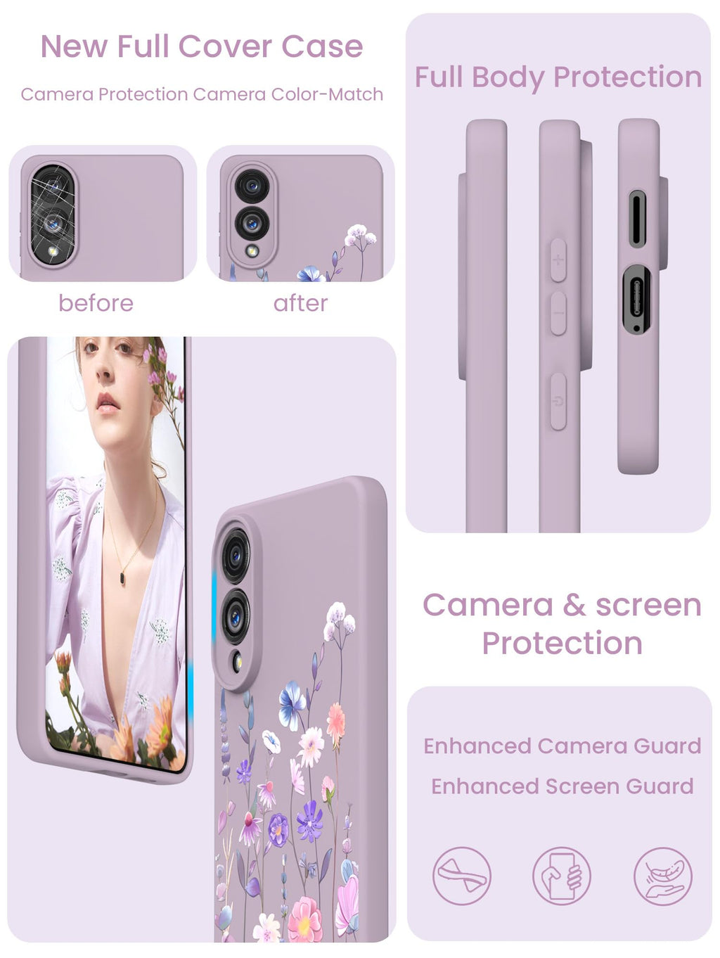 for Samsung Galaxy S25 Edge Case, Girls Women Florals Liquid Silicone Phone Case