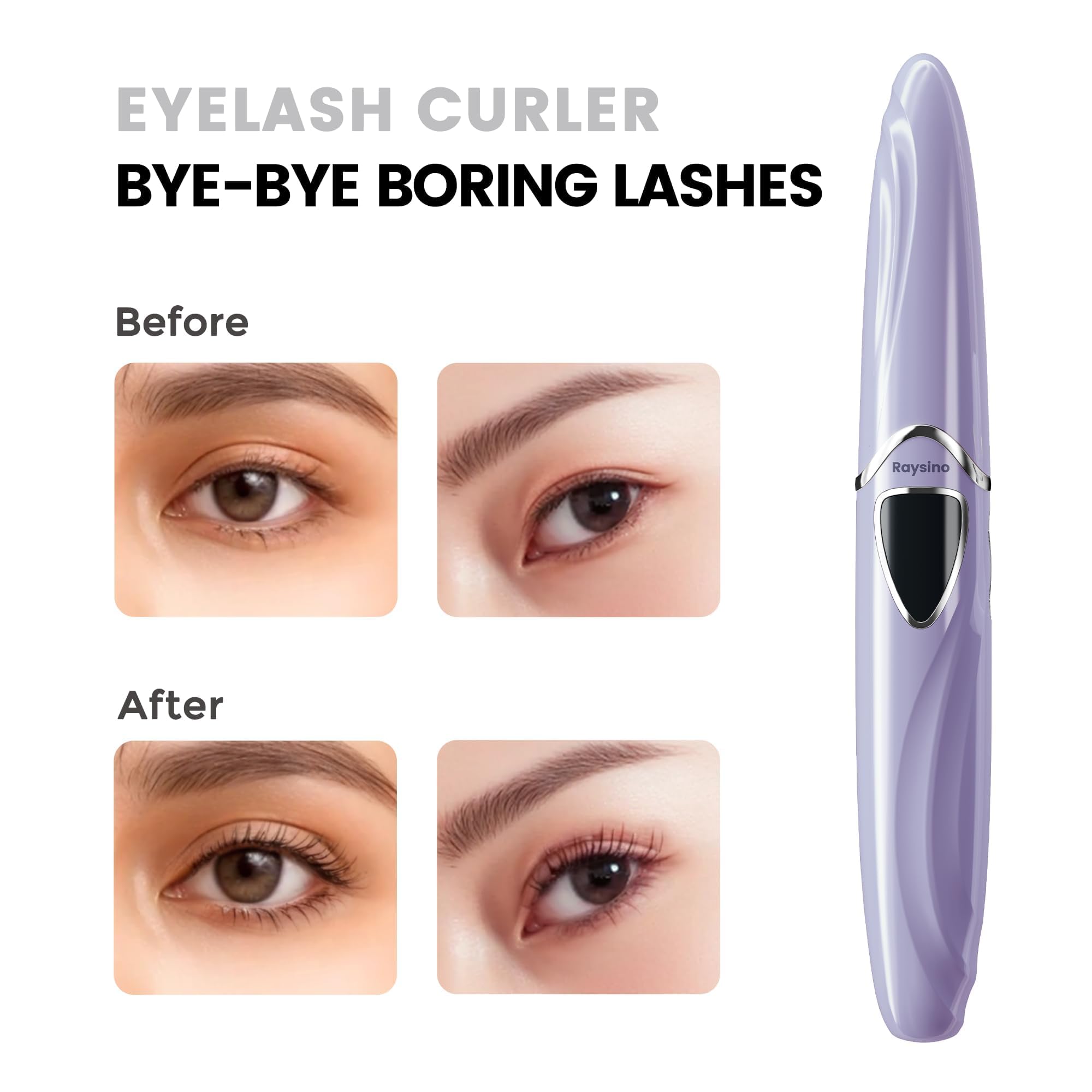 Eyelash Curler S600 Rechargeable — Heats in 8s, 24-Hour Lasting Curl for Natural