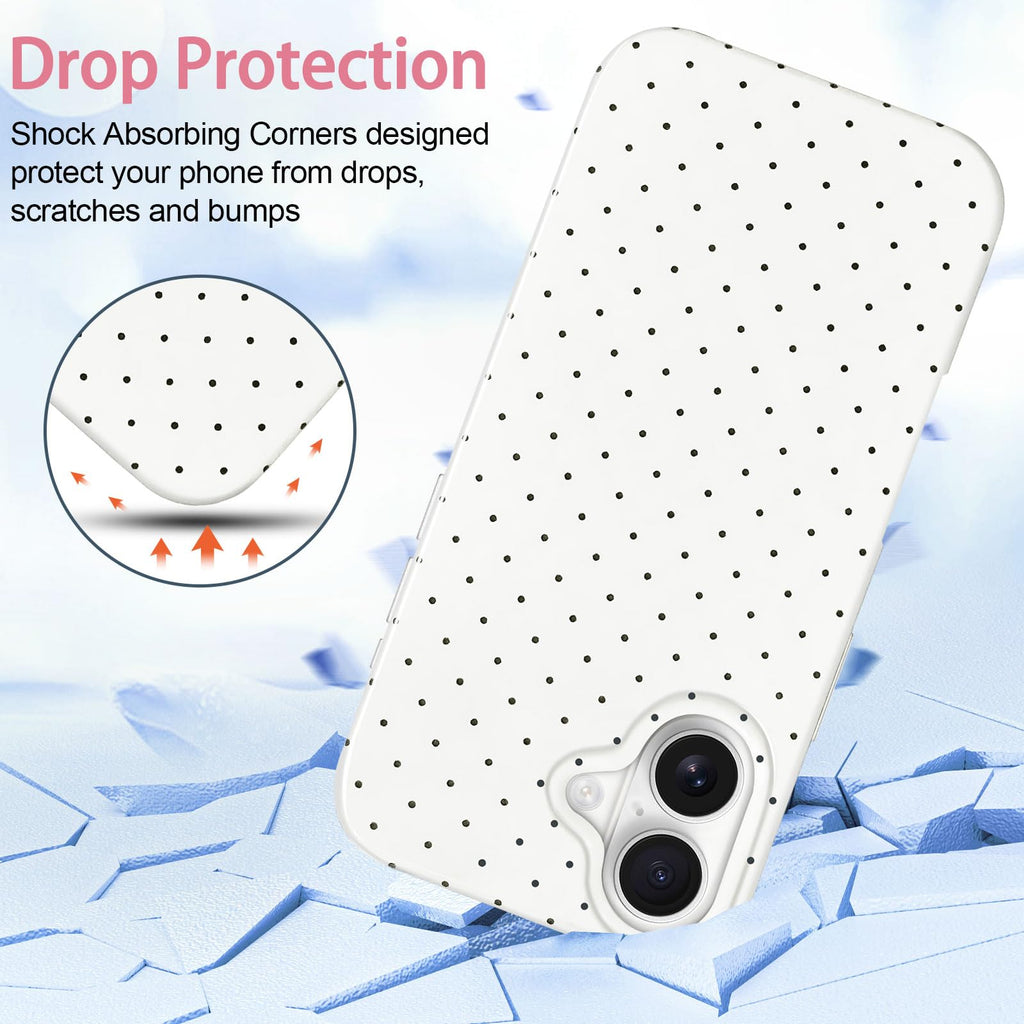 Iphone 17 Case Cute Polka Dot Aesthetic Design Simple Cover 6.3", Thin Slim Anti