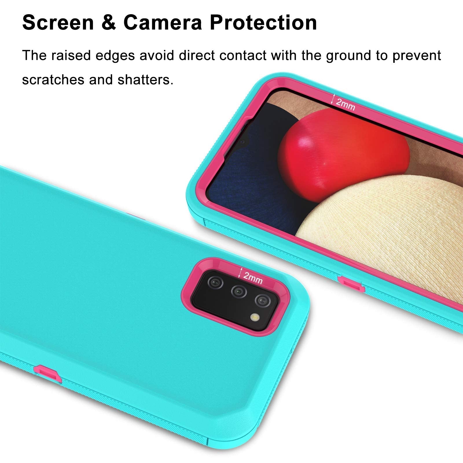 Samsung Galaxy A02S 6.5 Inch Case, Heavy Duty Armor Rugged Shockproof Protec