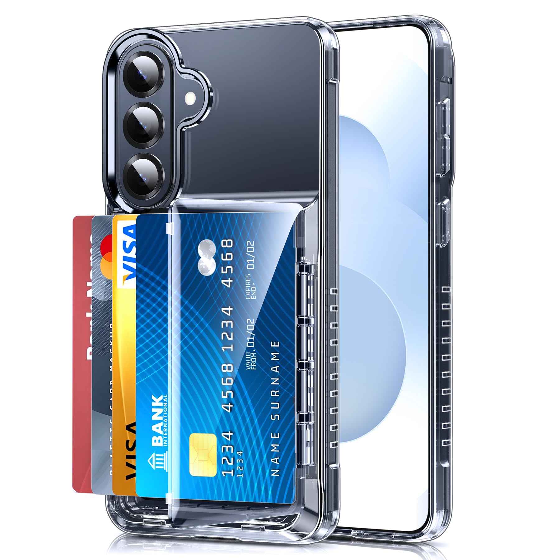 for Samsung Galaxy-S26-Plus Case Wallet: with Card Holder Clear Phone Funda para