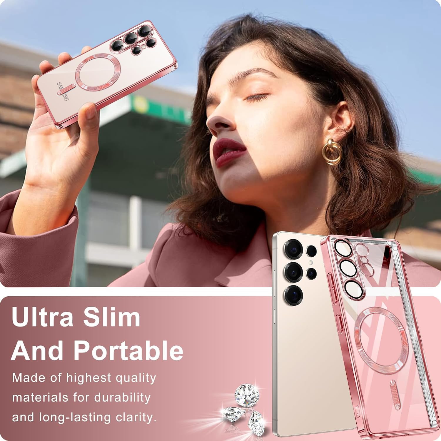 Samsung Galaxy S26 Ultra Case With Magnetic(2026).Phone Cover Clear Back Plating