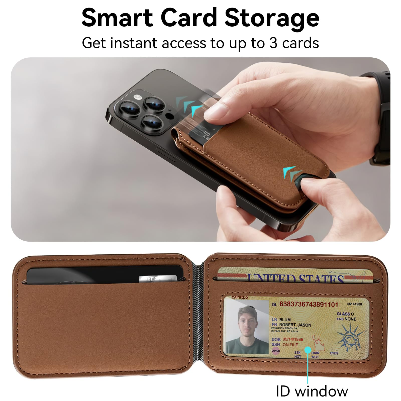 Strong Magnetic Wallet for iPhone 17/16/15/14/13/12 Series, Mgan