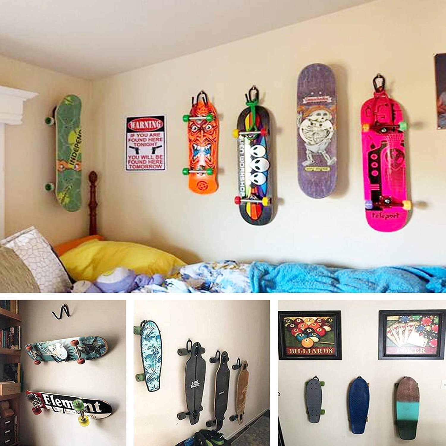 Skateboard Wall Hanger Wall Storage Display Skateboard Wall Rack Wall Mount - St