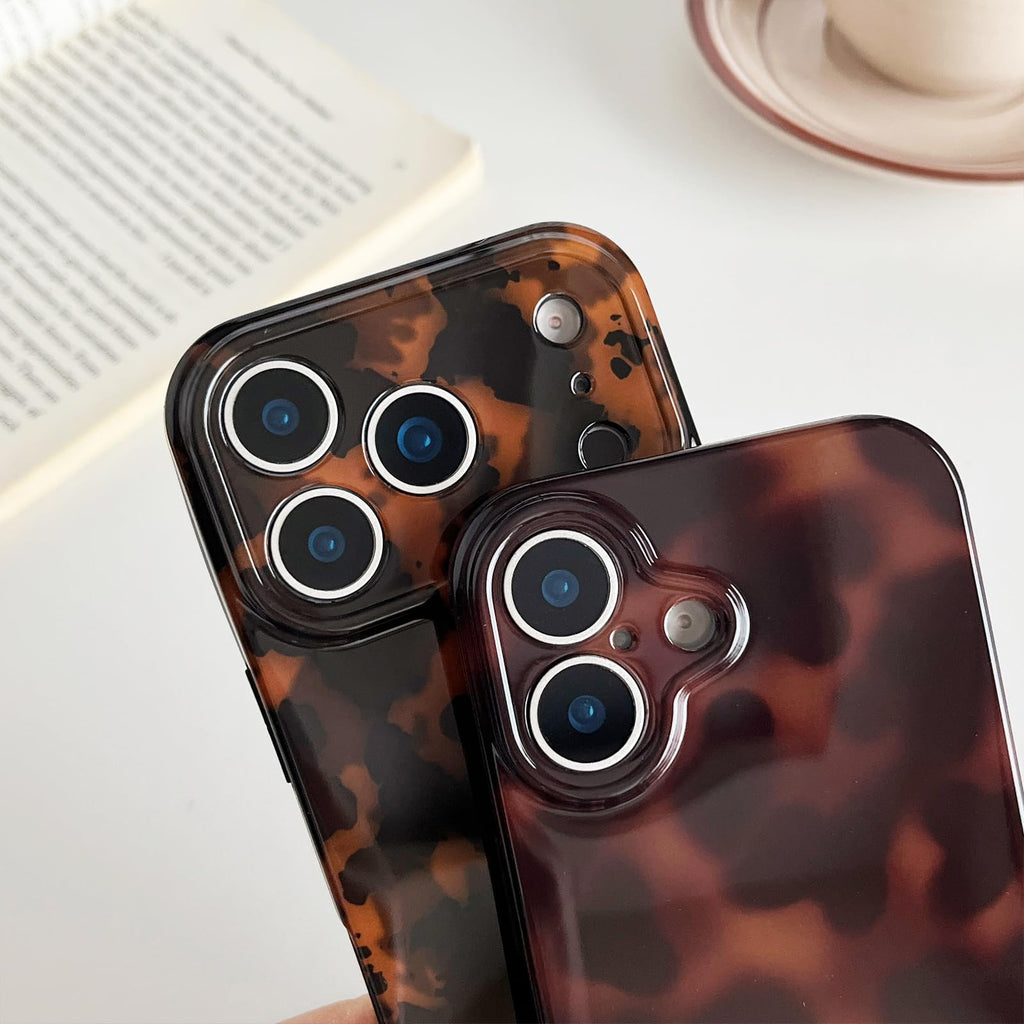 17 Pro Case For Women, Fashion Fall Tortoise Shell Phone Case, Classic Soft Tpu