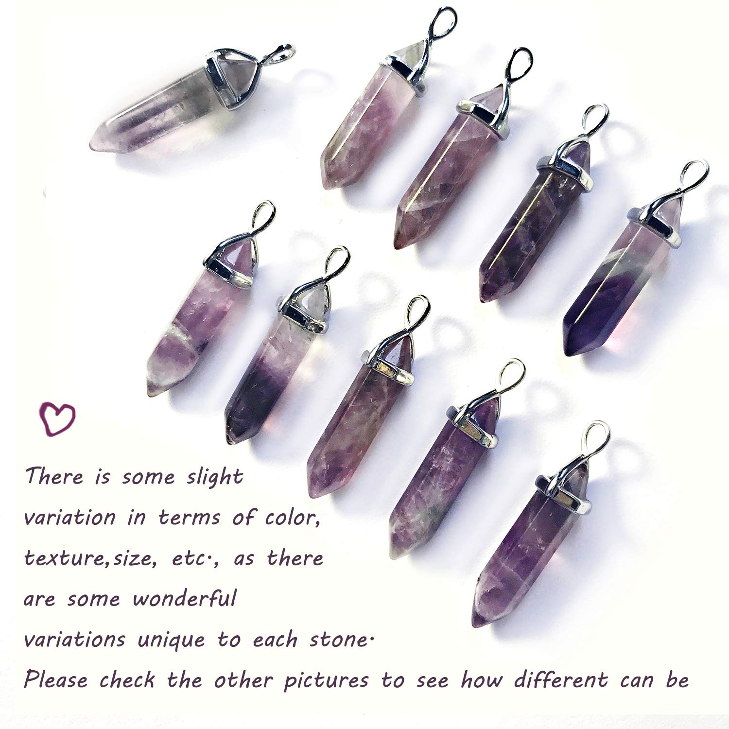 Amethyst Necklace Gemstone Crystal Necklace for Women Healing Stone pendant Jewe