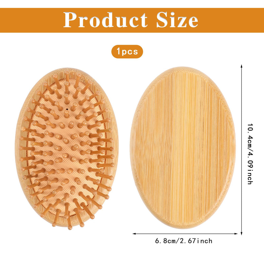 Brush, Wooden Scalp Massage Comb Portable Anti-Static Hairbrush with Air Cu