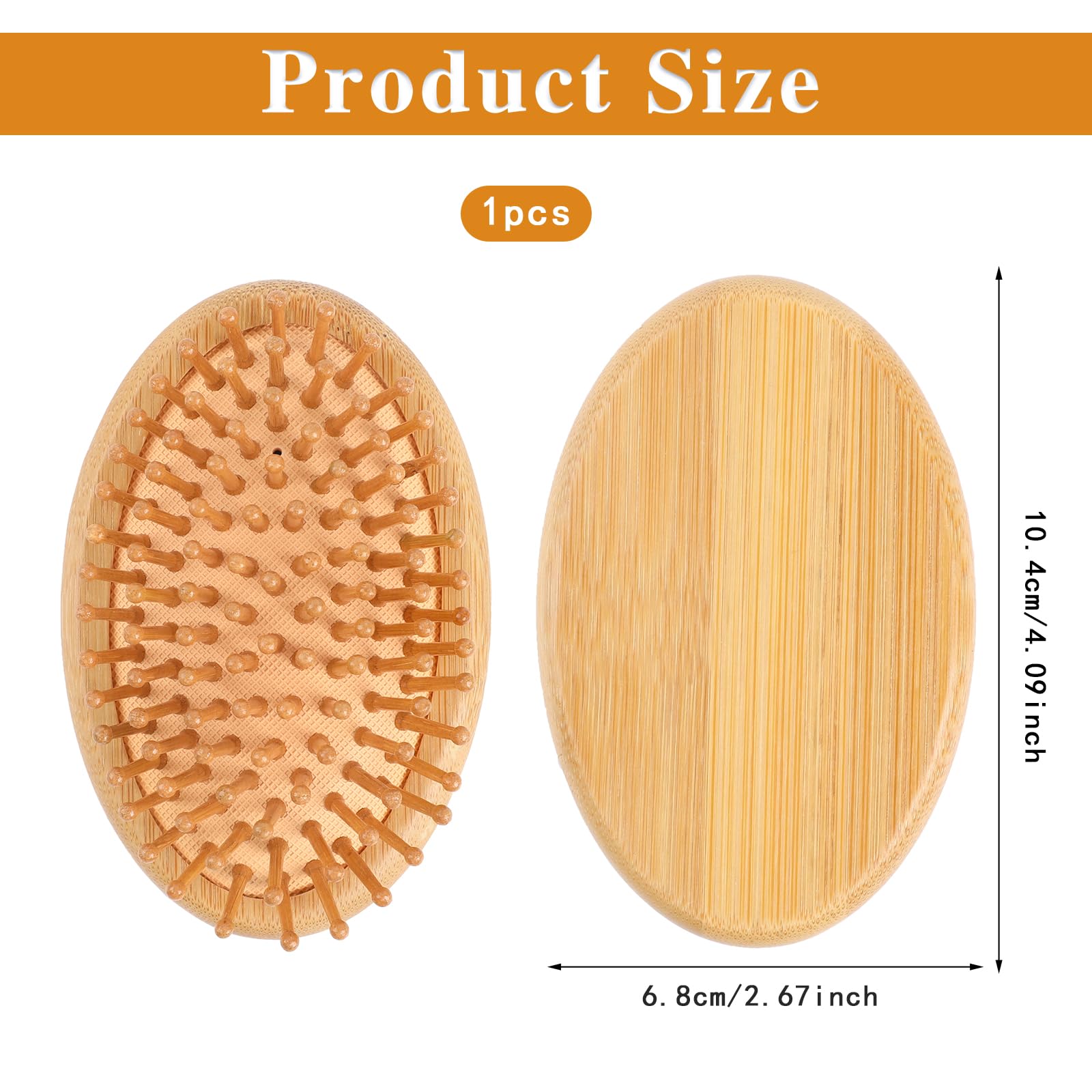 Brush, Wooden Scalp Massage Comb Portable Anti-Static Hairbrush with Air Cu