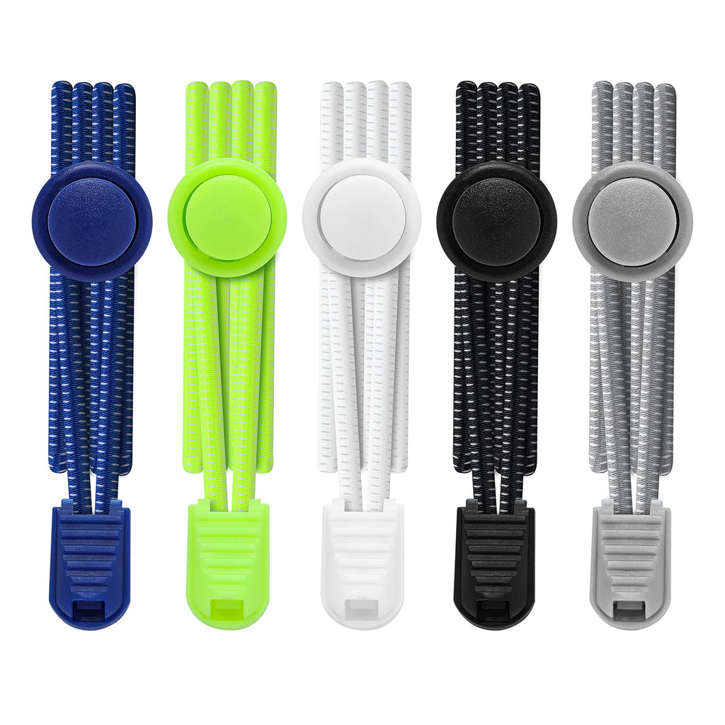 5 Pairs Elastic No Tie Shoe Laces for adults, shoe laces for sneakers,elastic la
