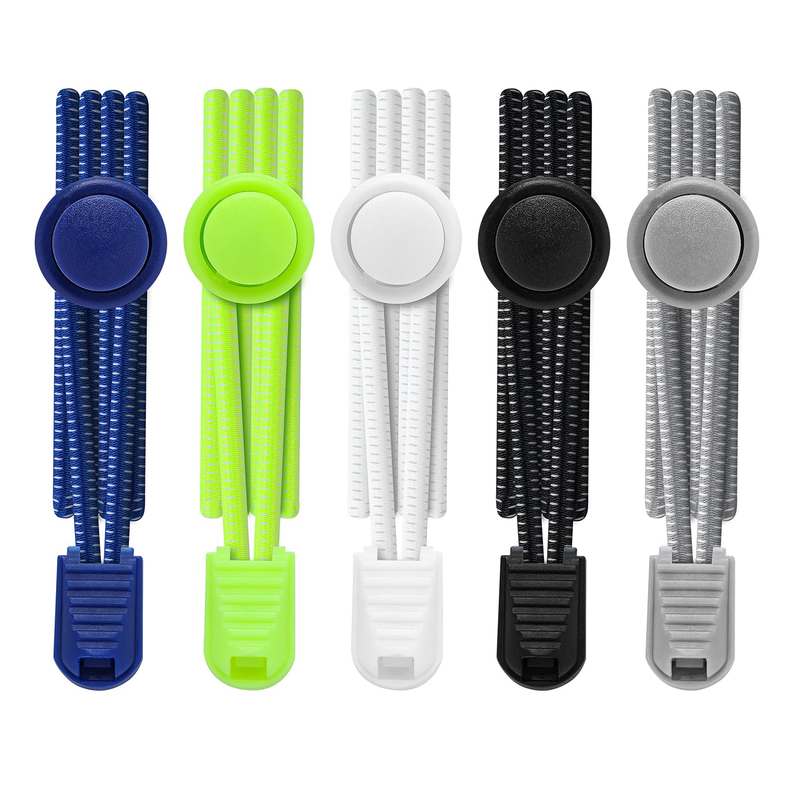 5 Pairs Elastic No Tie Shoe Laces for adults, shoe laces for sneakers,elastic la