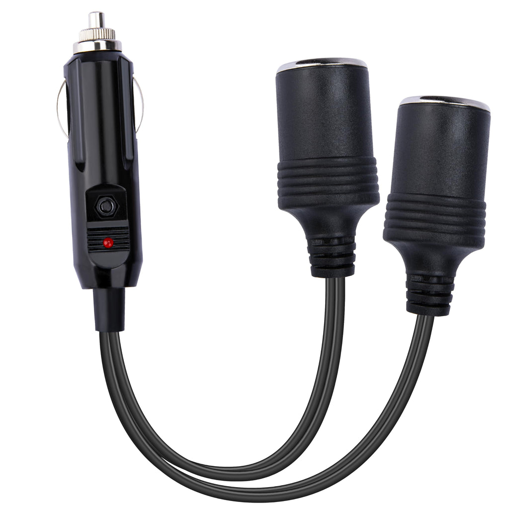 Cigarette Lighter Adapter, 1 To 2 Car Cigarette Lighters Splitter 2 Socket, 18Aw