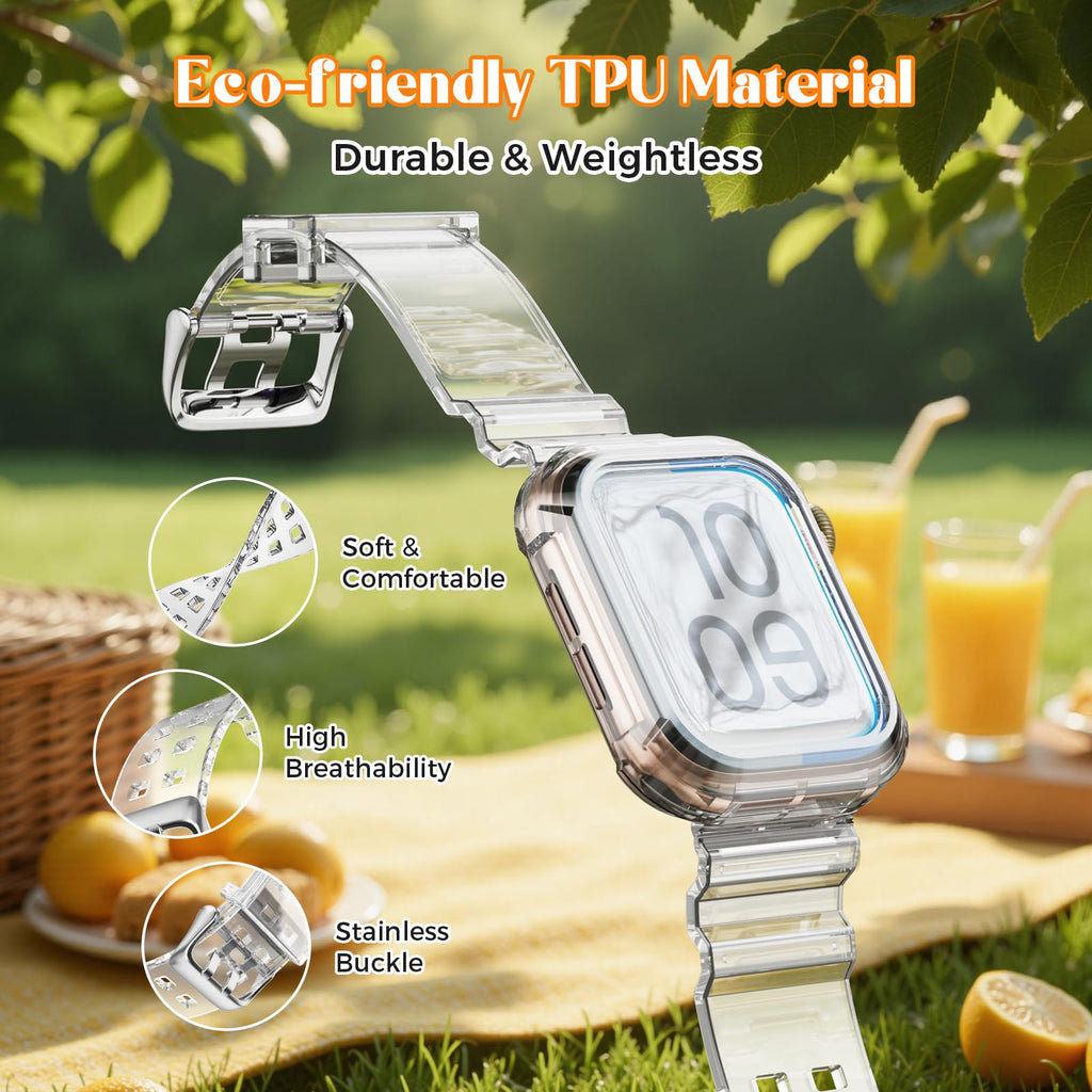 Band for Apple Watch 38mm 40mm 41mm Jelly Crystal Bumper Case Band for Wom