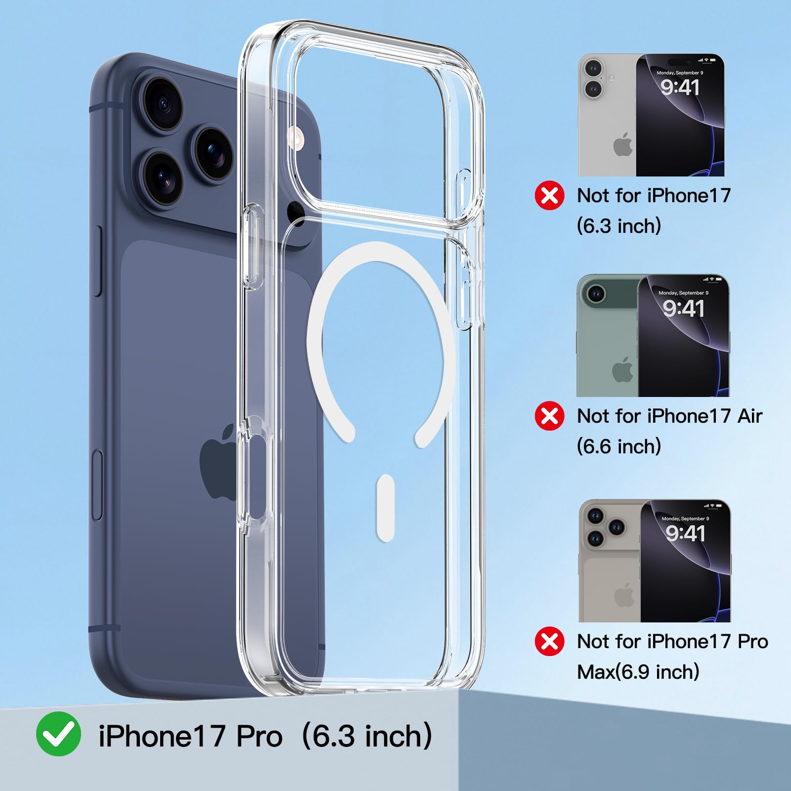 Iphone 17 Pro Case With Screen Protectors, Magsafe, Military Grade 17Ft Drop Pro