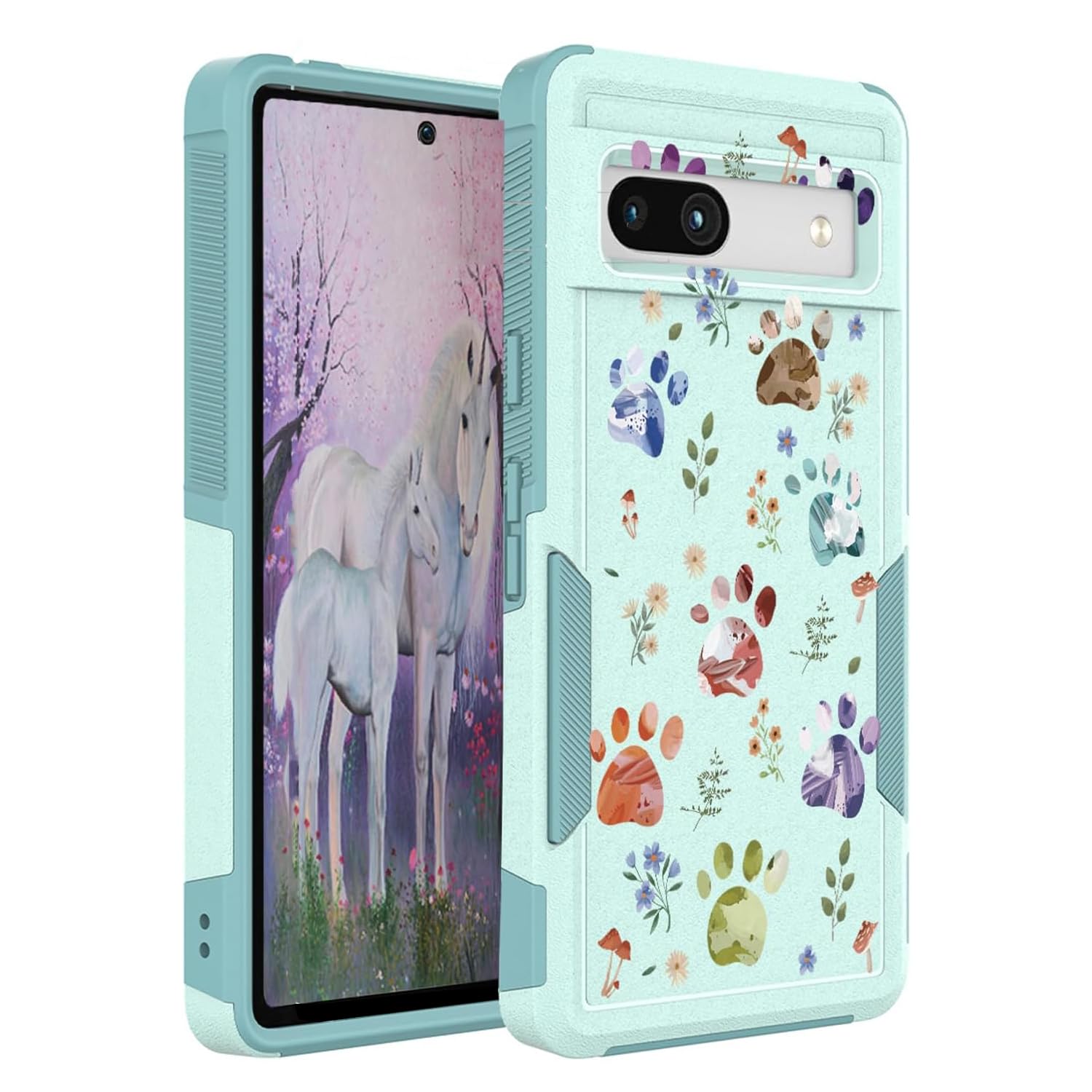 Google Pixel 7a 5G Case: Cute Flowers Floral Design for Girls Women Slim Fit