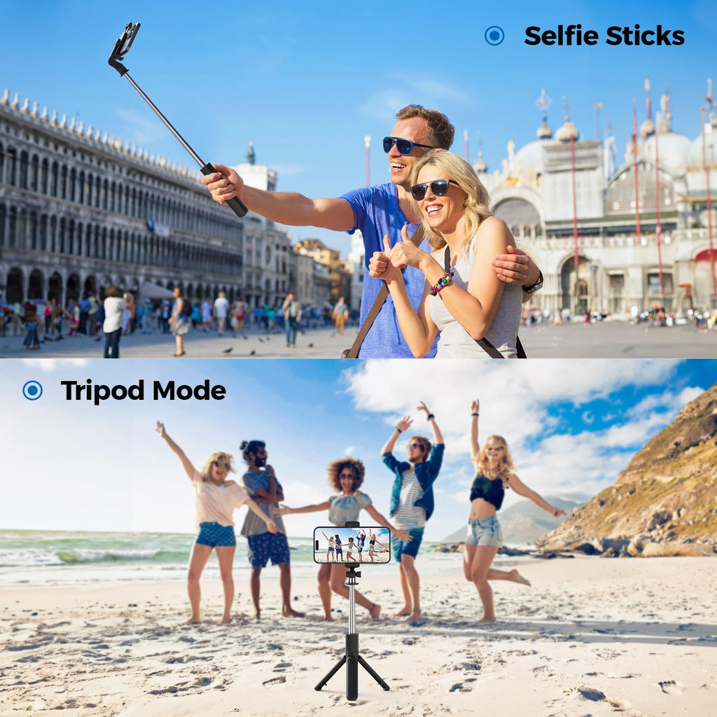 Selfie Stick Tripod, Retractable Selfie Stick Tripod with Wireless Remote Contro