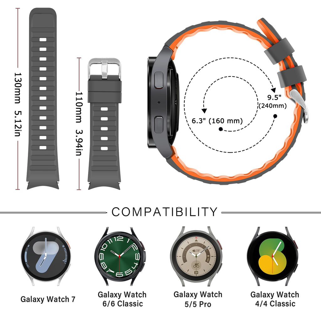 No Gap Bands Compatible with Samsung Galaxy Watch 7/6/5/4 Band 40mm 44mm/Watch 6
