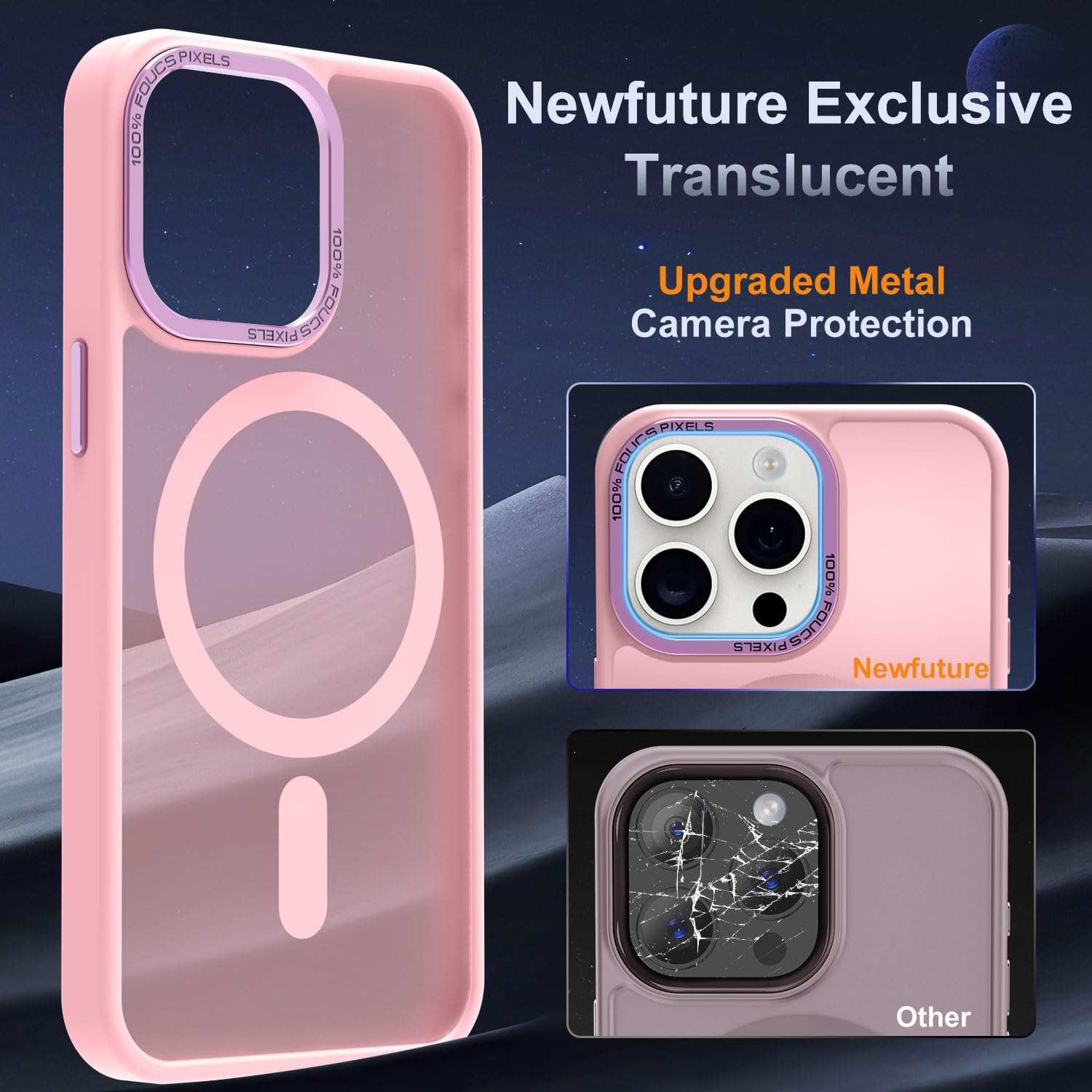 For Iphone 15 Pro Case [ Magsafe] [Military Grade Drop Protection] Translucent M