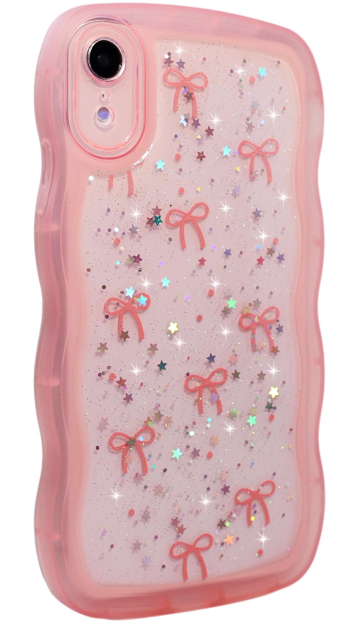 iPhone XR Case, Glitter Star & Curved Edge Handle Grip Design, Military-Grad