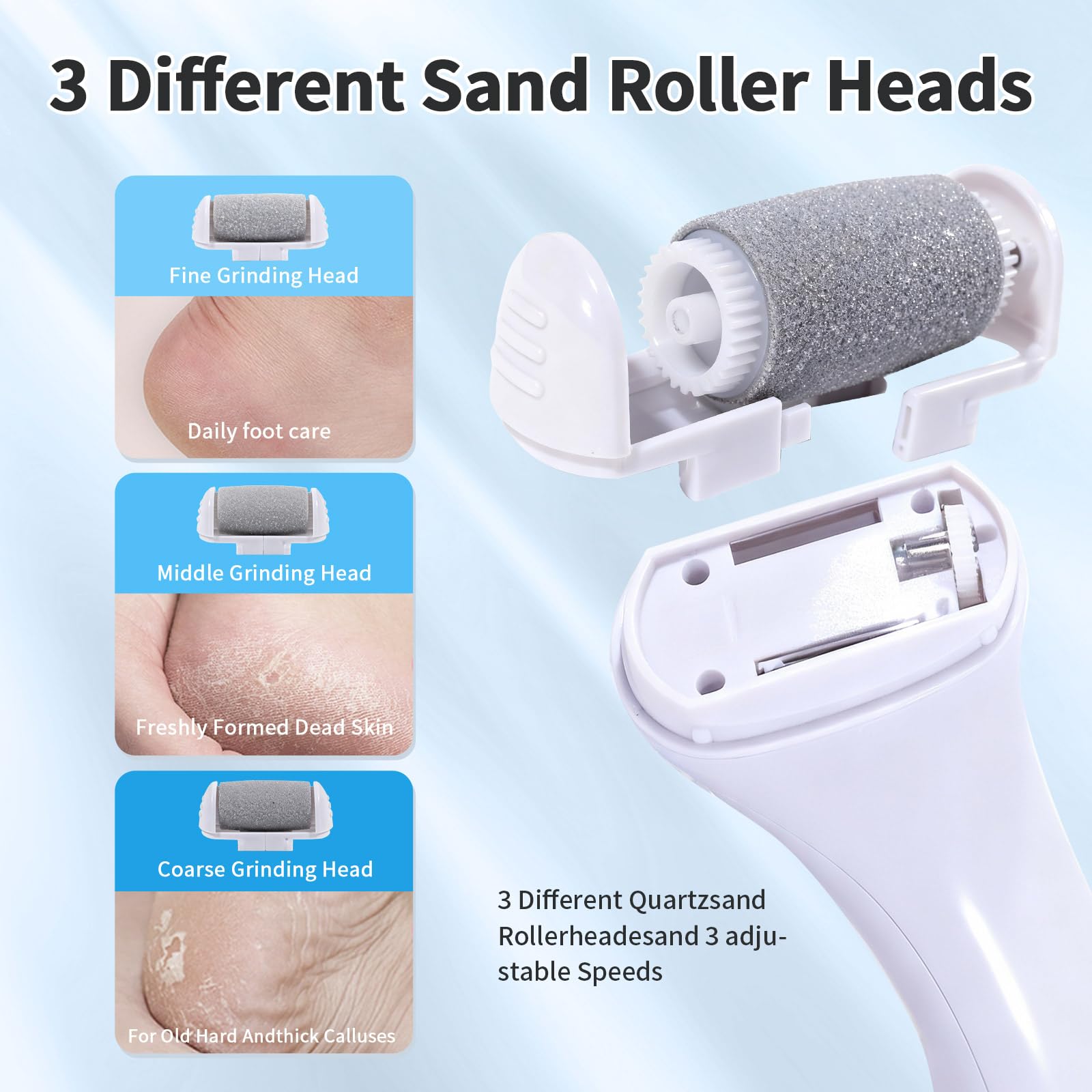 for Feet 2 Pack 1200mAh Rechargeable Foot Care Pedicure Tool with
