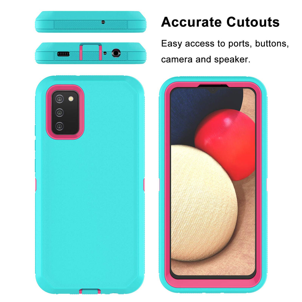 Samsung Galaxy A02S 6.5 Inch Case, Heavy Duty Armor Rugged Shockproof Protec