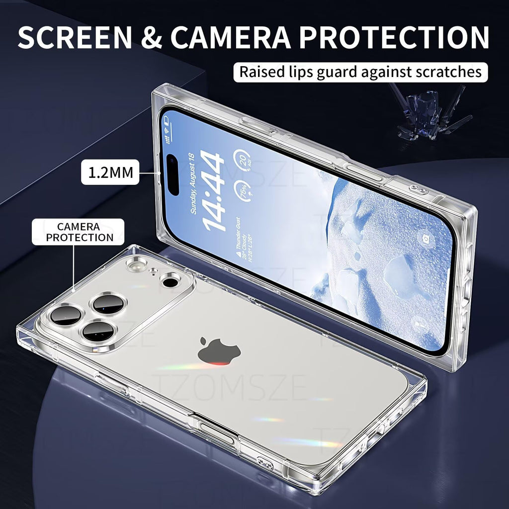 Compatible with iPhone 17 Pro Max Clear Case,Camera Protection,Reinforced C