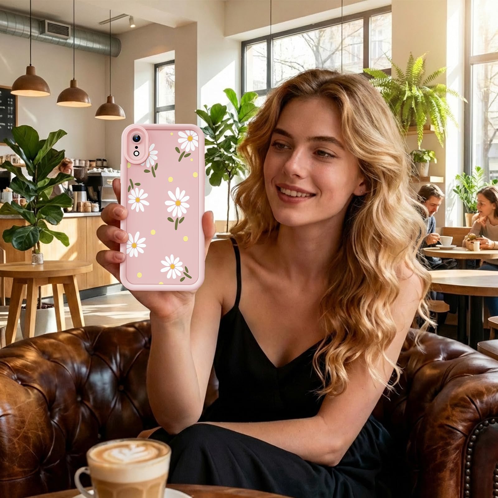 with iPhone XR Case, Creative Flower Pattern Design Girls Women Liqui