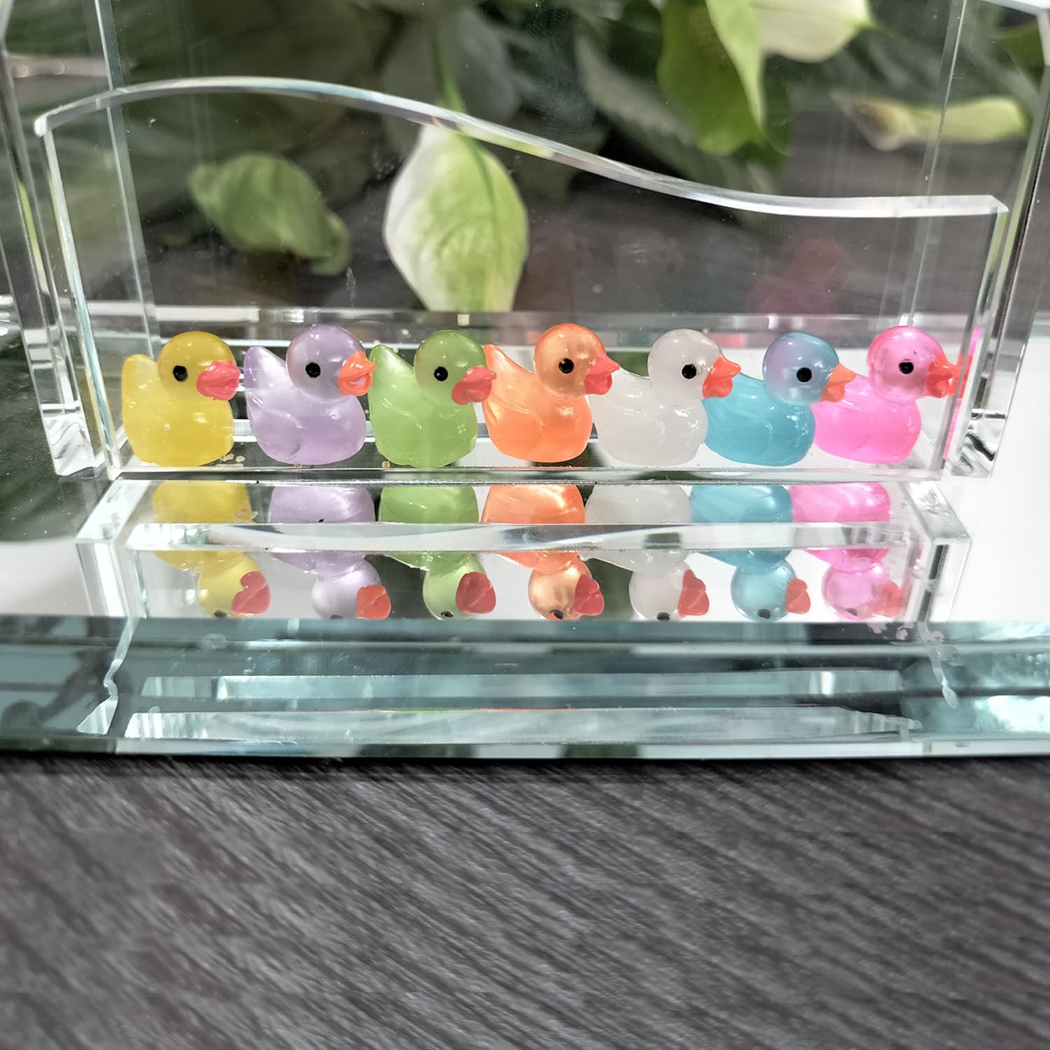 Pcs Luminous Mini Resin Ducks Tiny Glow in The Dark Duck Micro Garden Landsc