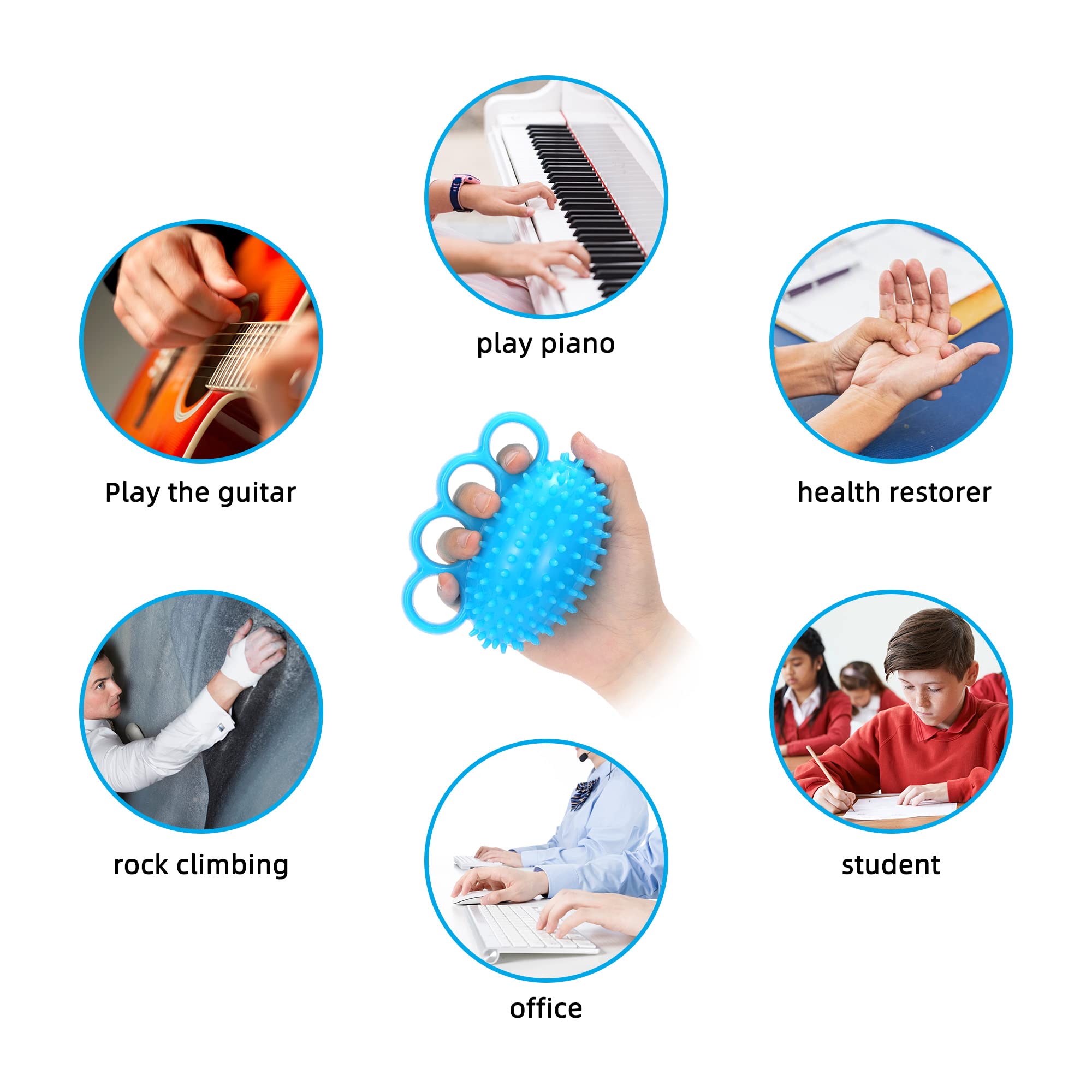 Exercise Ball Finger Therapy Ball - Grip Strengthening, Improve Flexibility, Squ