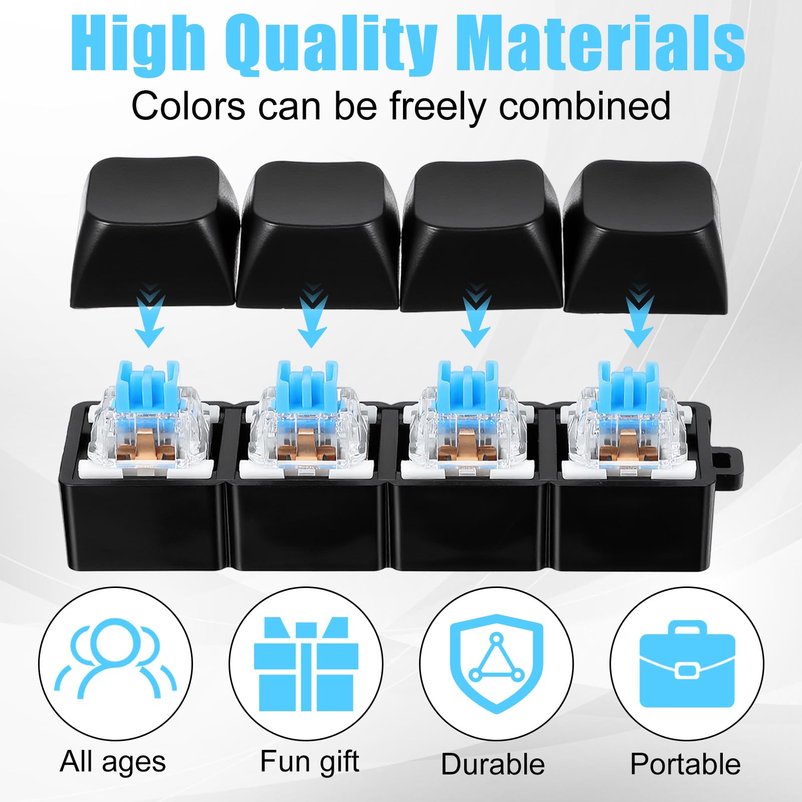 Pcs Keyboard Fidget Toys Fidget Clicker, Keyboard Four-Button Clicker Keychain