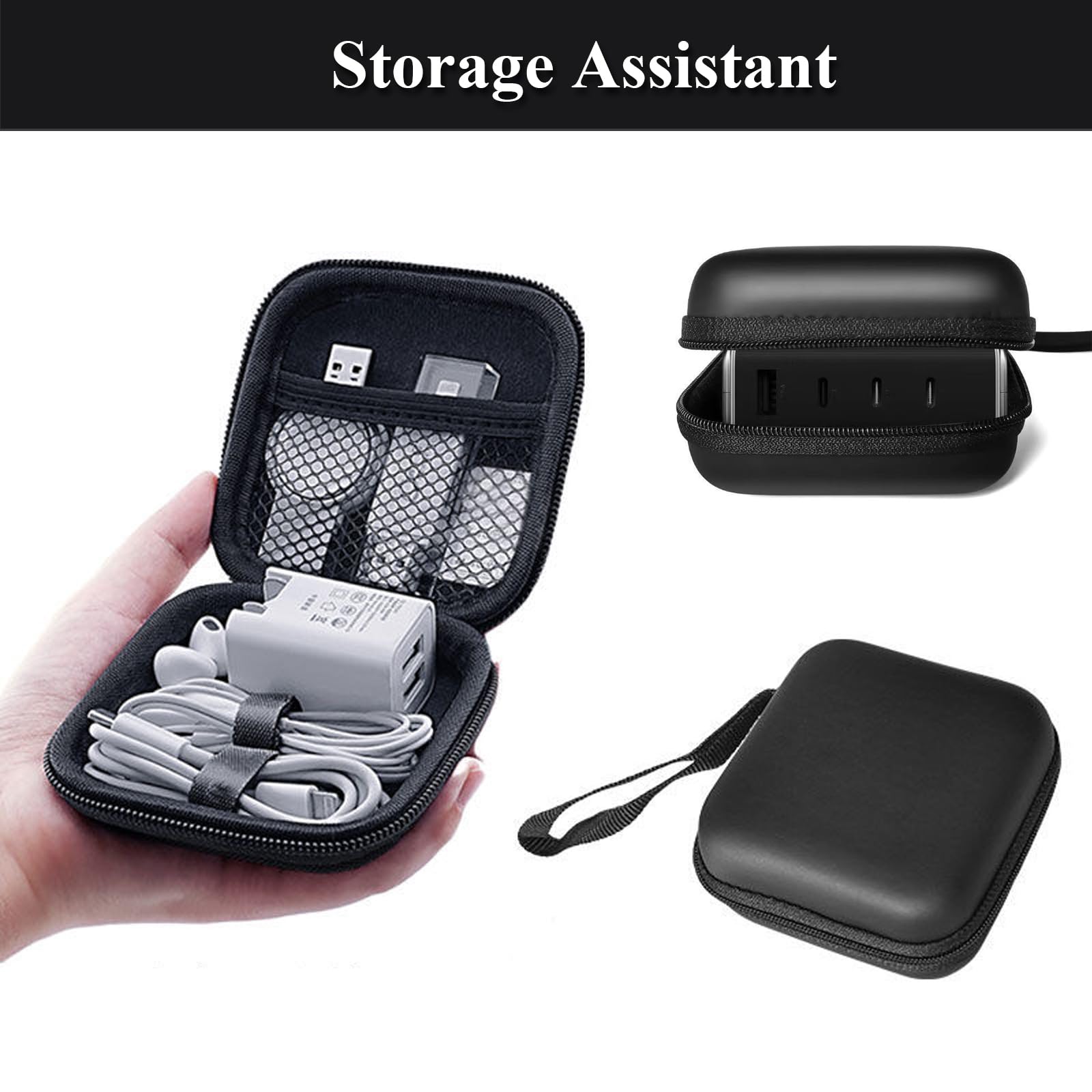 Waterproof Charger Organizer Case — Small Cable Pouch Bag for USB Drives, Earpho