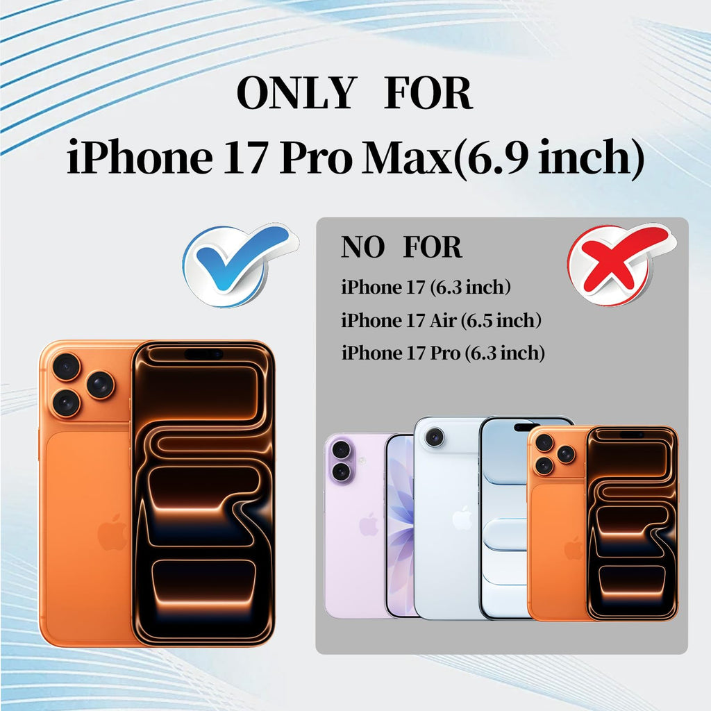 For Iphone 17 Pro Max Case, With Camera Lens Protector, Magnetic, Slim Shockproo