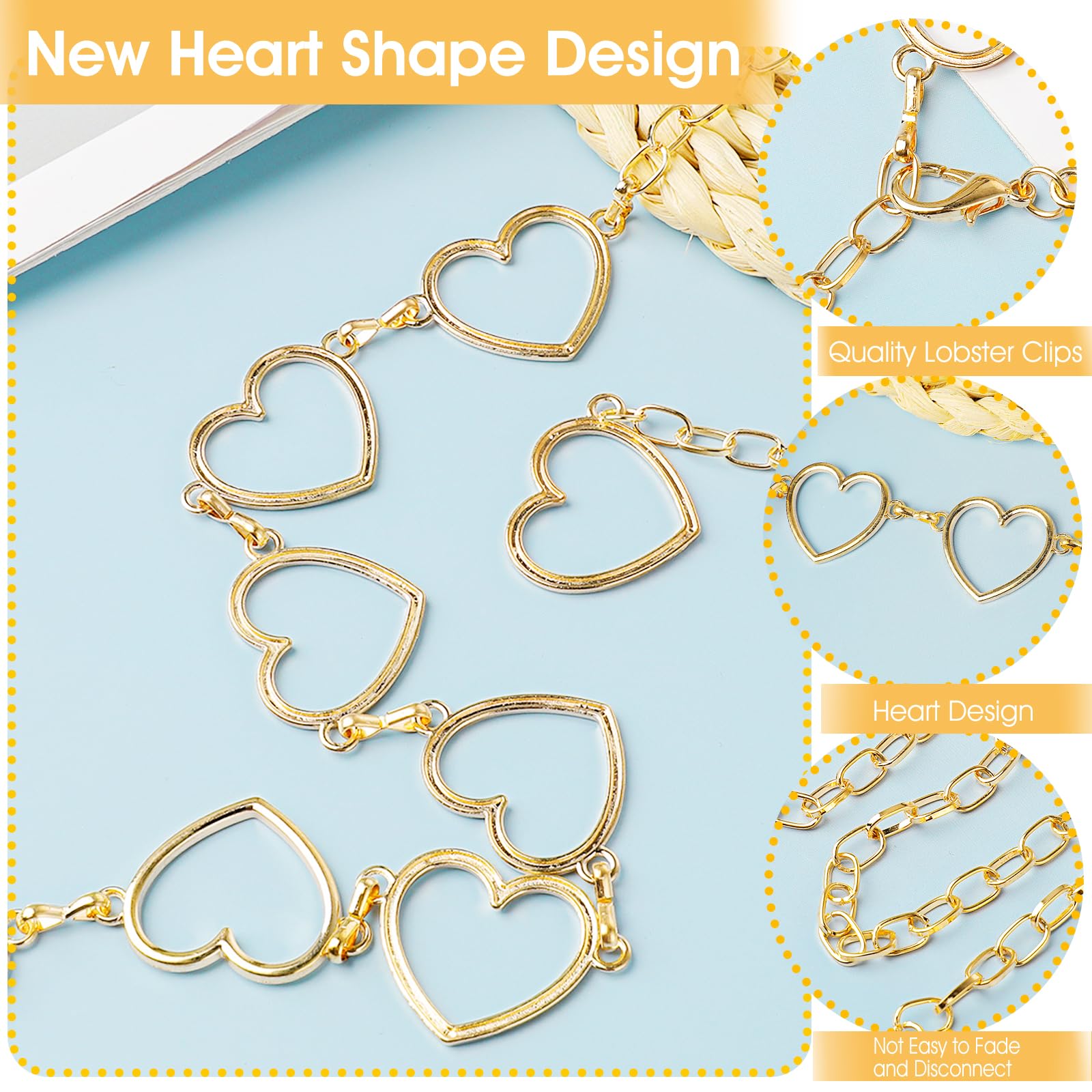Heart-Shape Chain Belts for Women,Adjustable Waist Chain Hollow-Design Body