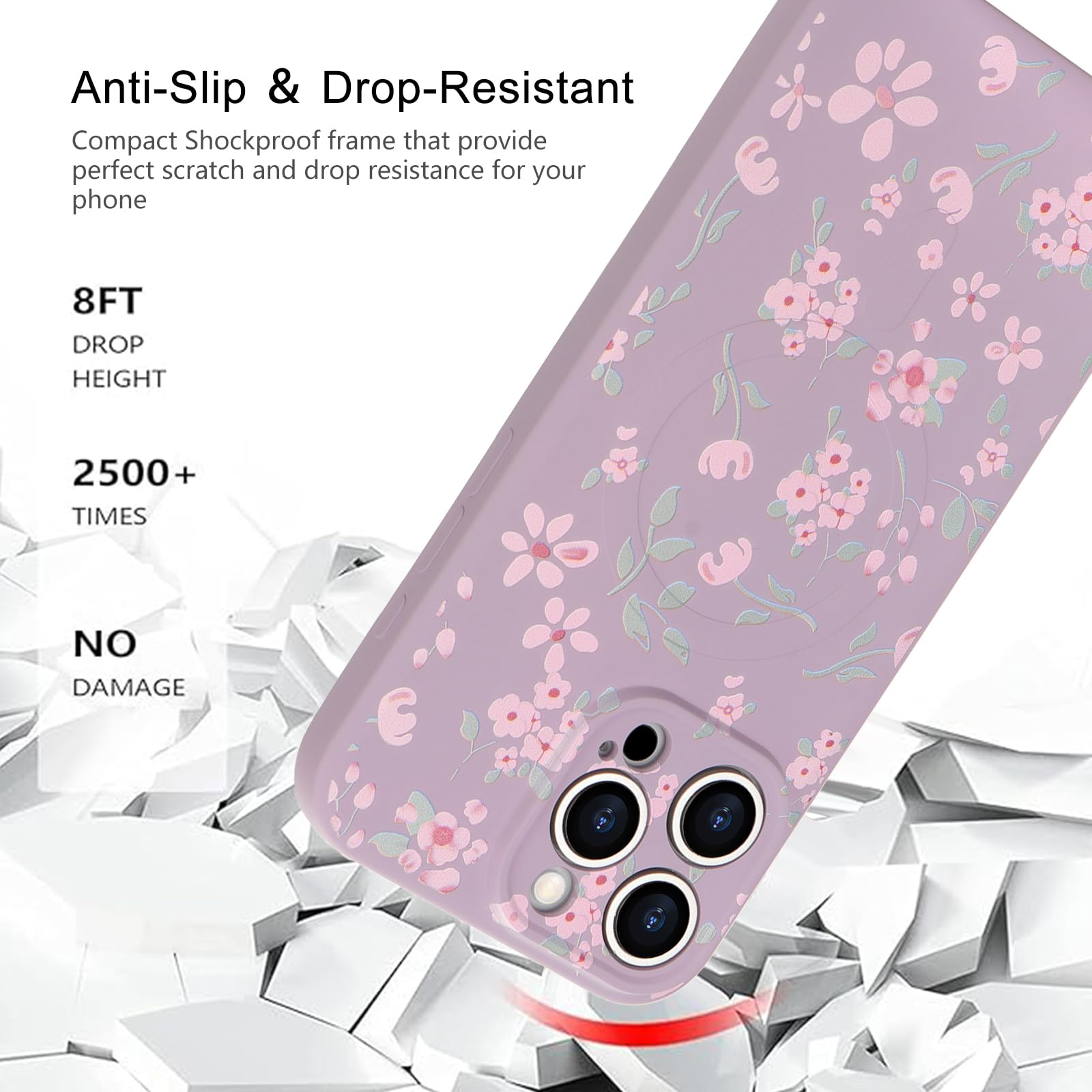 Elegant Design Phone Case for iPhone 14 Pro, Compatible with MagSafe Shoc