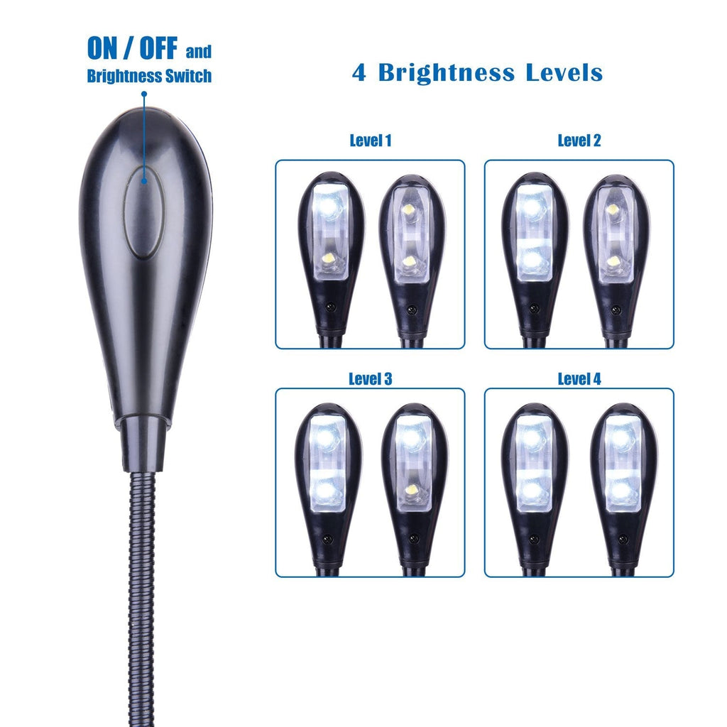 Stand Light, 1/2/4/10 Pack Clip on LED Book Lights, USB and AAA Battery Operated