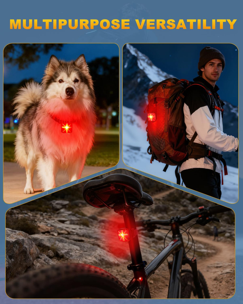 Bike Lights for Night Riding, 5 Modes Bike Rear Light for Cycling Safety, Rechar