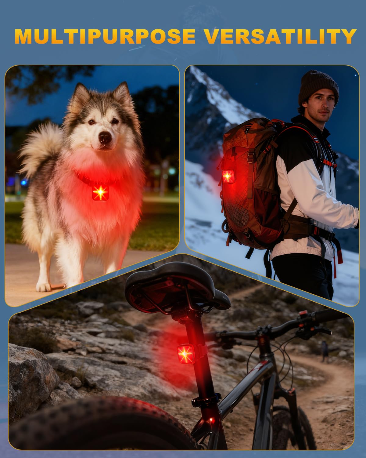 Bike Lights for Night Riding, 5 Modes Bike Rear Light for Cycling Safety, Rechar