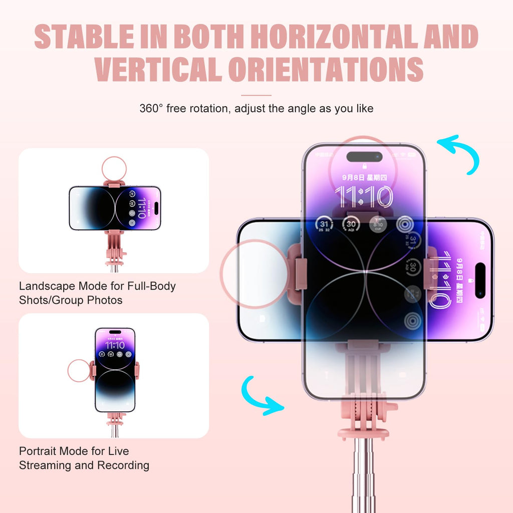 Stick with Rechargable Remote & Light (1PC), Tripod for iPhone, Cell Phone Stand