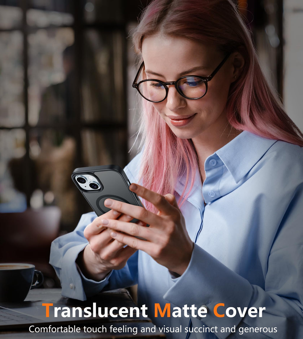 Iphone 15 Case: For Iphone 14 & Iphone 13 Case | Magnetic Frosted Translucent Sl
